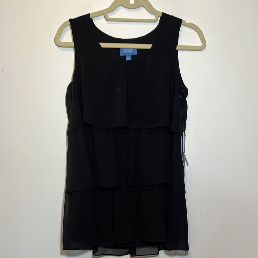 Simply Vera Vera Wang Black Sleeveless Layered Blouse NWT size XS